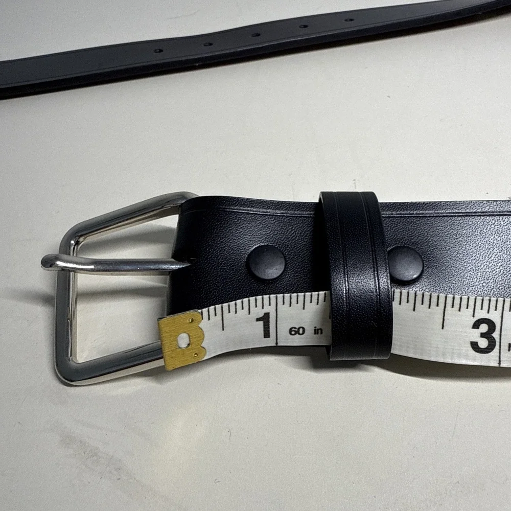Belt Imitation Leather With Reflective Band  Mens Sz 32 Black Detachable Buckle